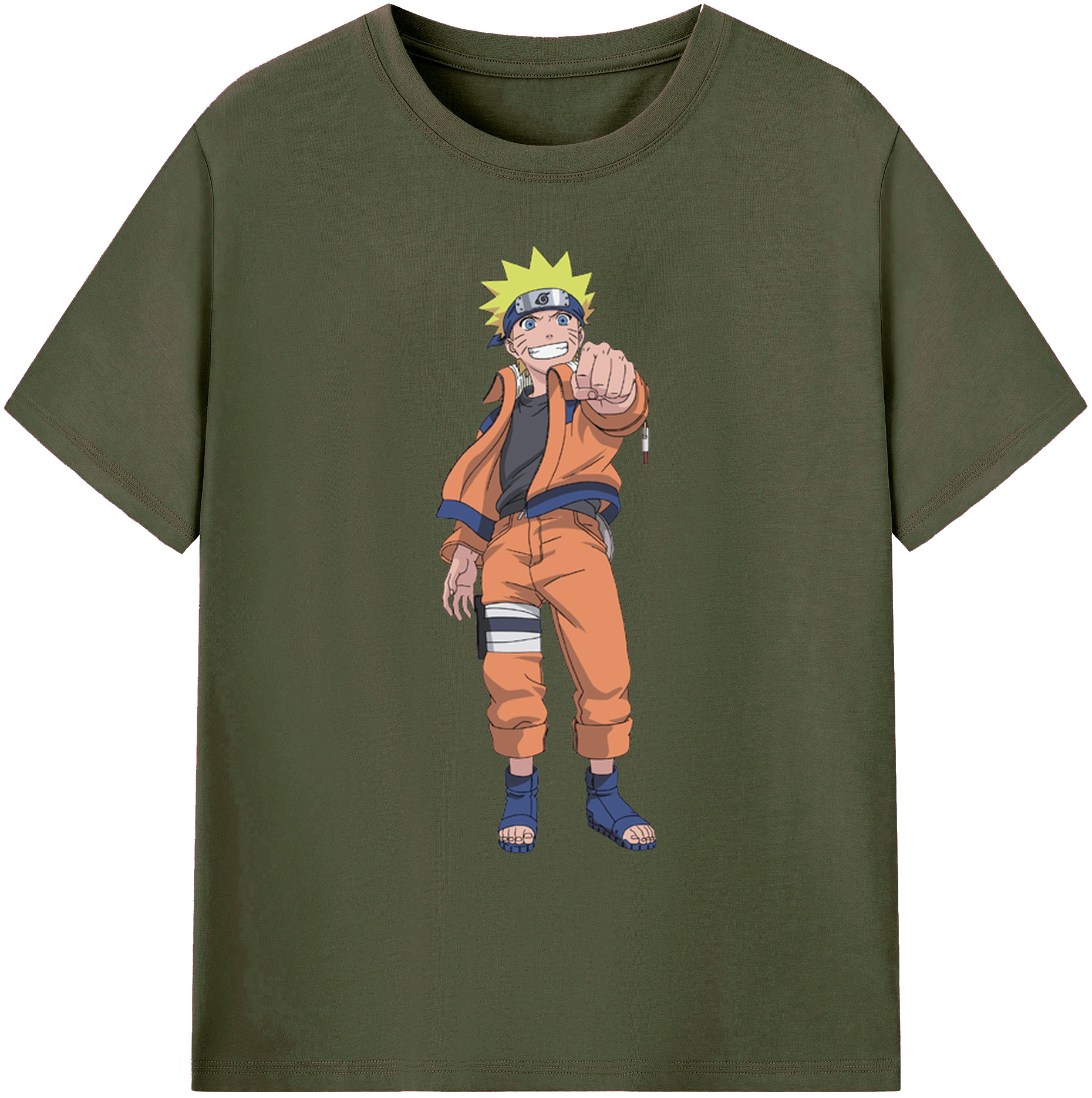 （画像用） NARUTO -ナルト- うずまき ナルト Uzumaki Naruto 綿100％ メンズ半袖Tシャツ｜肌触りやわらか＆通気性